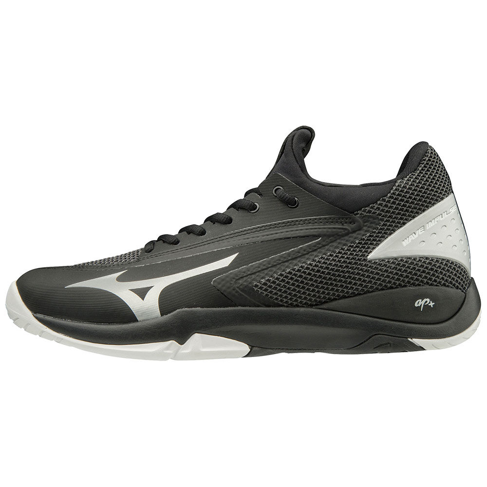 Mizuno Men's WAVE IMPULSE AC Tennis Shoes Black/Silver/White (61GA198003-MPL)